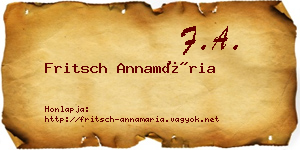 Fritsch Annamária névjegykártya